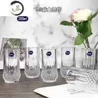 HAOYANGDAO玻璃耐热威士忌钻石啤酒杯烈酒洋酒杯喝水杯6只家用酒吧套装 [6只装]3#威士忌杯 250ml 开水直