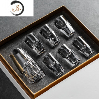 HAOYANGDAO定制刻字水晶玻璃家用白酒杯一口杯小烈酒杯子弹杯分酒器公杯酒具 一壶6杯(礼盒装)