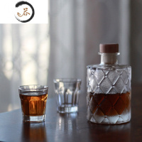 HAOYANGDAO创意冷萃咖啡密封瓶果酒瓶随手小酒瓶小酒坛分装瓶玻璃瓶带盖空瓶 小酒瓶+2个50ml八角酒杯