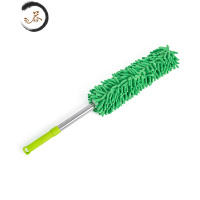 HAOYANGDAO雪尼尔静电除尘鸡毛掸子家用可伸缩弯曲汽车除尘扫灰清洁刷 1个绿色伸缩掸