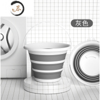 HAOYANGDAO水桶户外折叠钓鱼桶大号美术打便携活鱼桶饵料盆户外洗车 灰色10升桶口31.5桶低18CM 高25CM