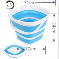 HAOYANGDAO30户外折叠钓鱼桶大号美术打便携活鱼桶饵料盆户外洗车 方形蓝色10L水桶