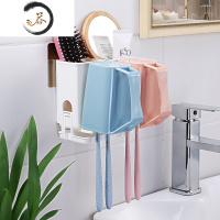 HAOYANGDAO牙刷置物架挂墙式刷牙杯套装免打孔卫生间放牙刷架漱口杯架子壁挂 情侣款[免钉免钻 不伤墙面]