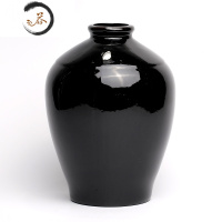 HAOYANGDAO土陶黑釉陶瓷酒坛酒瓶1斤2斤3斤5斤10斤装空酒瓶子带盖密封罐 10斤黑釉+木塞 内口径4.5酒具