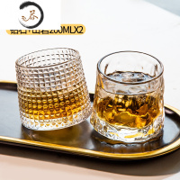 HAOYANGDAO旋转威士忌酒杯洋酒杯子玻璃杯家用创意鸡尾酒吧啤酒杯白酒杯套装 [旋转威士忌]钻石款+山岩款❤强化加厚