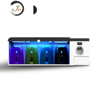 HAOYANGDAO卫生间置物架智能牙刷消毒器紫外线杀免打孔壁挂式挤牙膏器 消毒款商务黑(送4口透明杯 +数据线)牙刷架