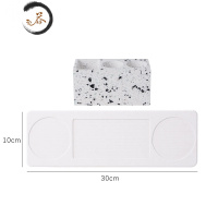 HAOYANGDAO简约电动牙刷架座北欧洗手台沥水硅藻泥漱口杯摆台式收纳置物套装 水磨石灰色(杯位托盘)