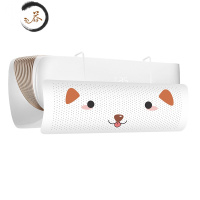 HAOYANGDAO空调挡风板遮风板壁挂式通用月子孕妇婴儿防直吹出风口导风挡风罩 卡通狗[免打孔易安装] 90x2防尘罩