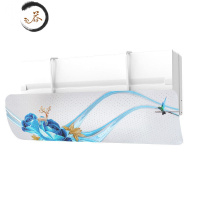 HAOYANGDAO工厂直销空调挡风板加厚通用时尚挡风罩遮风板出风口坐月子防直吹 蓝色玫瑰(通用加厚)防尘罩