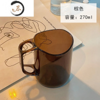 HAOYANGDAO家用漱口杯女套装牙具杯子透明塑料牙缸ins风刷牙杯男情侣洗漱杯 深棕色