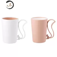 HAOYANGDAO创意松鼠漱口杯可爱简约网红刷牙杯子学生情侣家用女生洗漱杯水杯 [2个装:藕粉+白藕粉(刷牙杯]