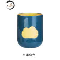 HAOYANGDAO加厚情侣牙刷杯塑料杯子家用水杯洗漱杯浴室撞色杯牙缸 墨绿色
