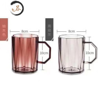 HAOYANGDAO牙杯漱口杯家用情侣洗漱杯简约耐用情侣款可爱刷牙杯牙刷架牙缸杯 高级灰+柚木色(2个)