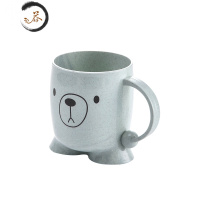 HAOYANGDAO小麦秸秆牙刷杯儿童卡通可爱洗漱杯家用情侣漱口杯子创意刷牙杯 北欧绿