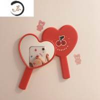 HAOYANGDAO「岛屿商店」樱桃爱心镜子随身化妆镜少女心手持手柄便携韩国ins 手柄化妆镜 单个便携式用镜