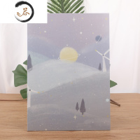 HAOYANGDAO韩式高清镜子台式化妆镜大号梳妆镜便携随身折叠纸镜礼物小台镜子 柠檬黄 星球风车纸特大便携式用镜