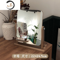 HAOYANGDAO网红镜子台式化妆镜ins风少女心宿舍桌面学生高清梳妆镜大号便携 中号(送涂鸦笔)便携式用镜