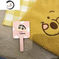 HAOYANGDAO韩国可爱带帽小熊补妆手持镜少女心迷你便携手柄镜随身化妆镜子女 手持镜 粉色小新便携式用镜