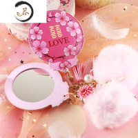 HAOYANGDAO结婚压腰随身便携化妆小镜子新娘挂脖子红镜子一对陪嫁用品大全 浪漫花喜01款 镜 一个便携式用镜