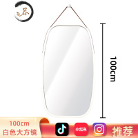 HAOYANGDAO网红同款便携ins风室外壁挂全身镜穿衣镜子抖音外出户外拍照道具 [抖音同款]白色一米加长方便携式用镜
