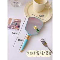 HAOYANGDAOins手持化妆镜随身便携小号梳妆镜家用网红精致少女心可爱小镜子 方形手拿镜*蓝色便携式用镜