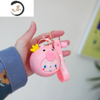 HAOYANGDAO小猪化妆镜网红女随身便携迷你折叠风扇USB充电小型梳妆美妆镜子 粉粉猪-送钥匙扣便携式用镜