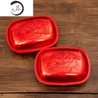 HAOYANGDAO情侣个性创意结婚香皂盒红色喜庆一对浪漫塑料肥皂盒带盖婚庆用品 红玫瑰 1对