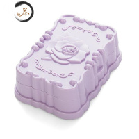 HAOYANGDAO欧式玫瑰花带盖防水香皂盒卫生间浴室沥水肥皂盒创意旅行肥皂托架 紫色