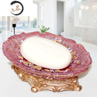 HAOYANGDAO香皂盒树脂肥皂盒沥水欧式创意ins家居卫生间皂盘时尚皂碟免打孔 花色 特惠春暖珍珠红