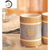 HAOYANGDAO情侣洗漱套装浴室陶瓷牙架漱口杯牙具刷牙杯欧式卫浴五件套六件套 单杯浴室用品套件