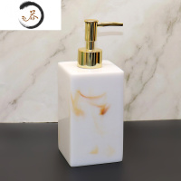 HAOYANGDAO欧式样板房卫浴洗漱用品套件浴室摆件酒店洗手液瓶纸巾盒托盘套装 米白色 500ml黄仿无字浴室用品套件