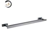 HAOYANGDAO枪灰色毛巾架卫生间五金挂件套装全铜浴巾架浴室纸巾架子 双杆浴室用品套件