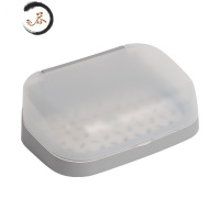 HAOYANGDAO密封翻盖带盖防水浴室免打孔肥皂盒香皂架沥水壁挂皂托粘墙吸壁 防水灰色皂架