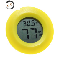 HAOYANGDAO爬虫蜥蜴陆龟箱角蛙蜘蛛IG蛙网箱亚克力箱爬箱温度计电子温湿度计 圆形温湿度黄