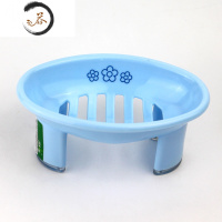 HAOYANGDAO浴室大号沥水肥皂盒防滑欧式高脚皂盒创意无盖简约家用椭圆香皂盒 蓝色多彩高脚