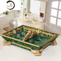 HAOYANGDAO轻奢风沥水肥皂盒北欧创意家用卫生间香皂盒置物架大号双格带盖 北欧双格翡翠色