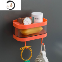 HAOYANGDAO肥皂盒家用卫生间香皂置物架免打孔壁挂式沥水旋转双三层放洗衣皂 单层橙色[一格一皂]