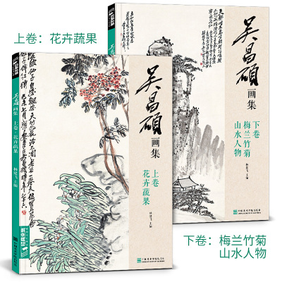 吴昌硕画集[2册]上卷·花卉蔬果/下卷·梅兰竹菊山水人物 中国画临摹范本书籍写意小品画册集初学者入教材 杨建飞