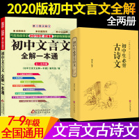 2020新版 初中文言文全解一本通七八九年级人教版全套两本译注及赏析 初中生必背古诗文 中考必备古诗词鉴赏阅读训练完全解