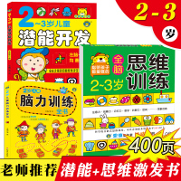 全套3册 2-3岁儿童潜能开发全书 宝宝左右脑开发全脑思维训练早教书 逻辑思维训练书籍 幼儿园启蒙早教专注力训练书阶梯数