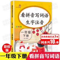 [3本30元]小学拼音练写册认读资料看拼音写词语一年级下册语文课堂同步训练辅导资料部编人教版阅读理解生字默写能手汉字训练