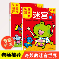 迷宫2-3岁全2册 头脑潜能开发_小红花智力视觉游戏 潜能开发书幼儿童书