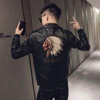 皓朴秋装皮衣潮男韩版修身潮流时尚外套快手潮牌帅气社会小伙休闲夹克