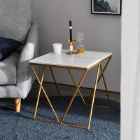 杞沐北欧大理石茶几小户型客厅沙发边几轻奢床头桌可移动小桌子方角几