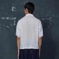 T桖男装夏季宽松翻领轻薄透气经典短袖衬衫潮
