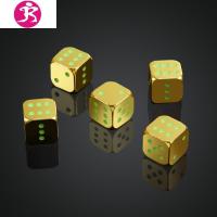 金属夜光骰子大号 金银色骰子筛子用KTV酒吧娱乐用品情趣发光色子 吉祥小炮 古铜夜光色子5粒情趣色子
