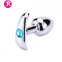 金属外出佩戴式男女用后庭肛塞拉珠肛塞成人情趣性用品另类玩具 吉祥小炮 阳具型(水钻颜色备注或随机)后庭拉珠