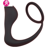 男用后庭穿戴按摩器G点肛自慰棒性用品套环肛塞外出佩戴gay自慰 吉祥小炮 黑色送60克装润滑剂