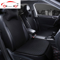 汽车四季通用座垫套 小蛮腰夏季ins网红简约透气亚麻女神坐垫单片 JING PING 典雅咖色(全车五位)