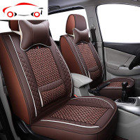 宝骏360530730专用汽车座套欧诺五菱宏光s3荣光v冰丝全包七座坐垫 JING PING 至尊版7座米色豪华+护手
